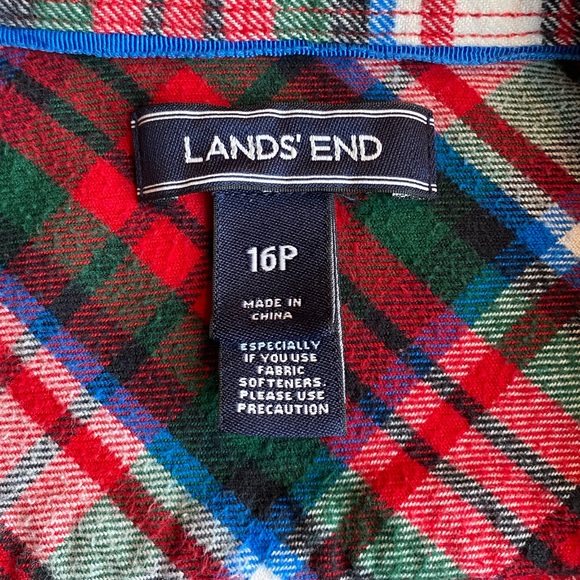 Lands’ End Flannel Shirt Size 16P - Picture 4 of 11